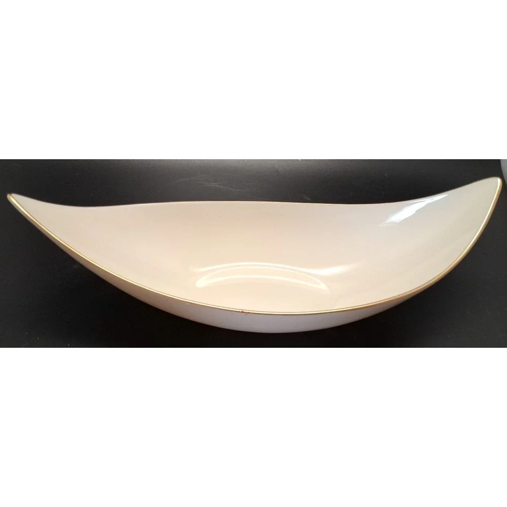 Lenox Olympia Gold Accented Centerpiece‎ Porcelain Dish 3.75x8.75